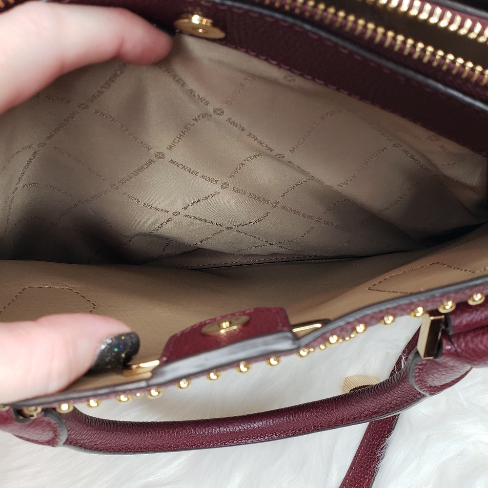 Rare MICHAEL KORS Adele Large Dome Satchel Purse - Picture 7 of 9